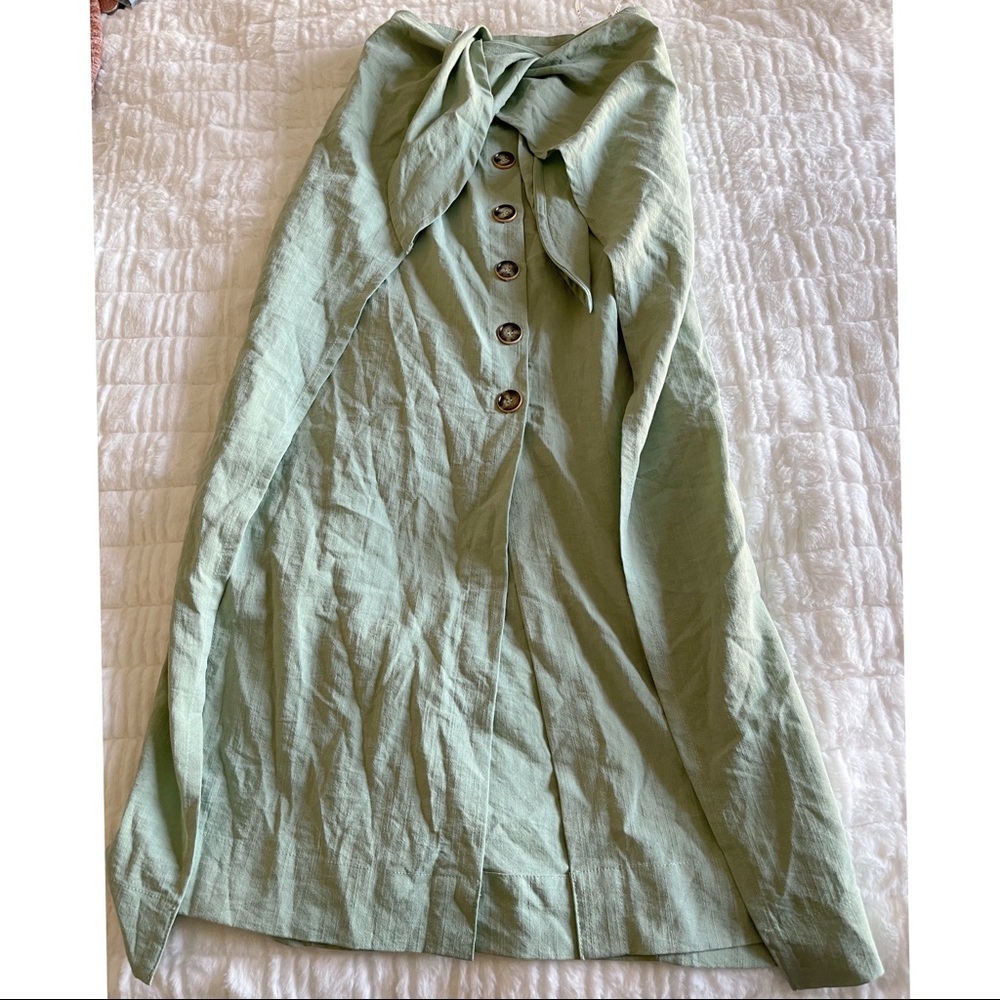 Forever 21 Sage Green Maxi Skirt with Button Front